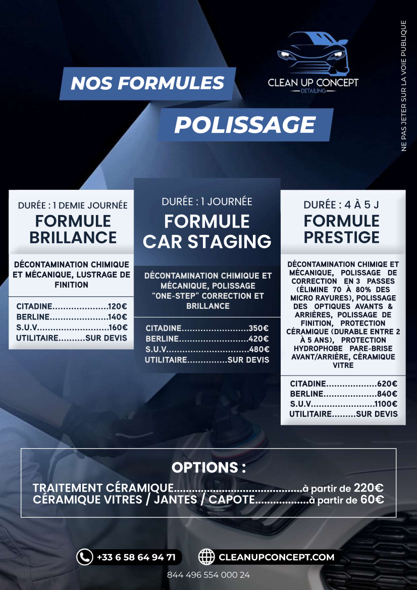 Flyer des prestations et tarifs